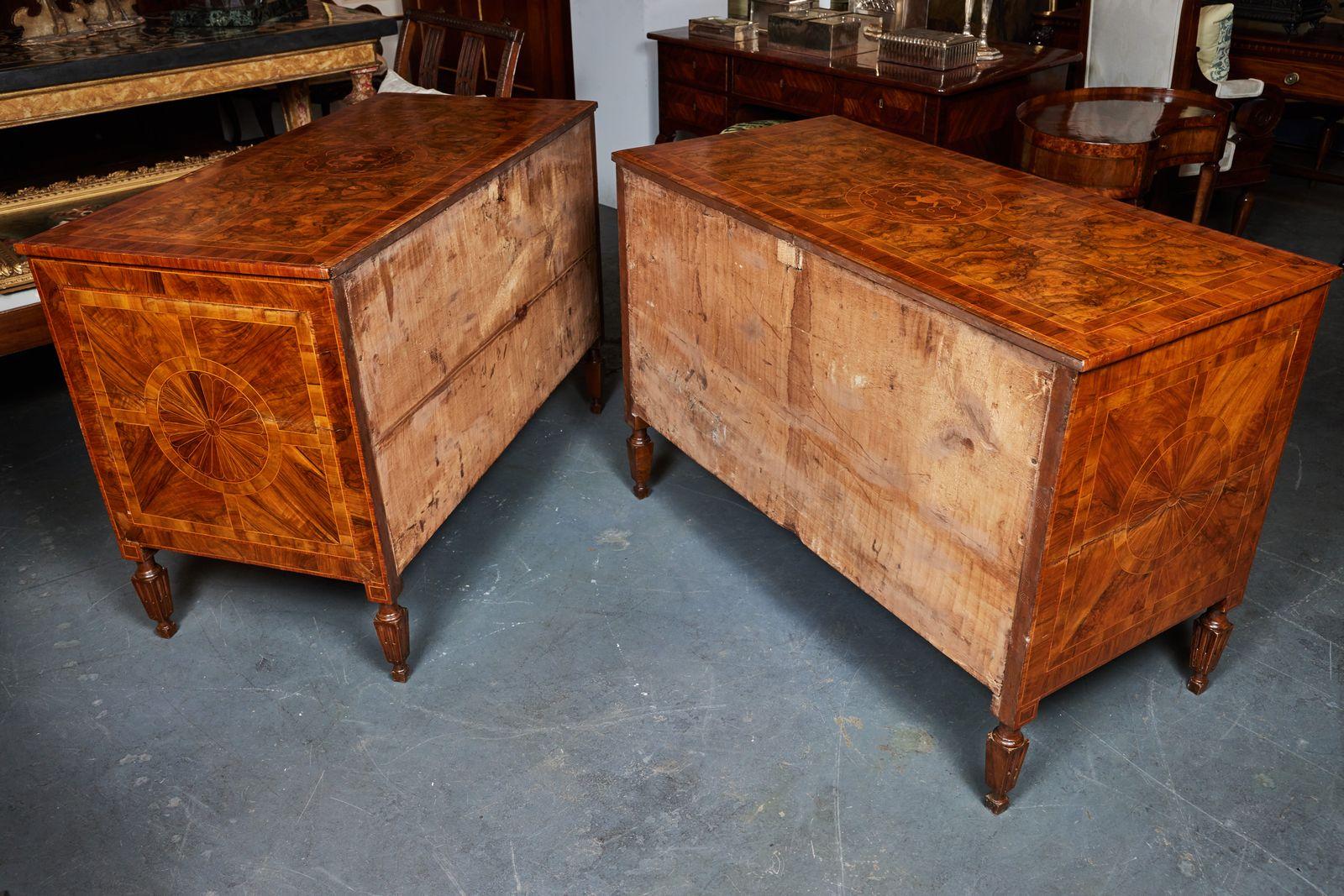 Mated Pair of 18th Century Veneered Commodes For Sale 7