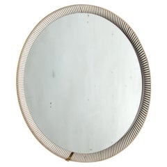 Matégot for Artimeta Round Illuminated Perforated Mirror, 1950s
