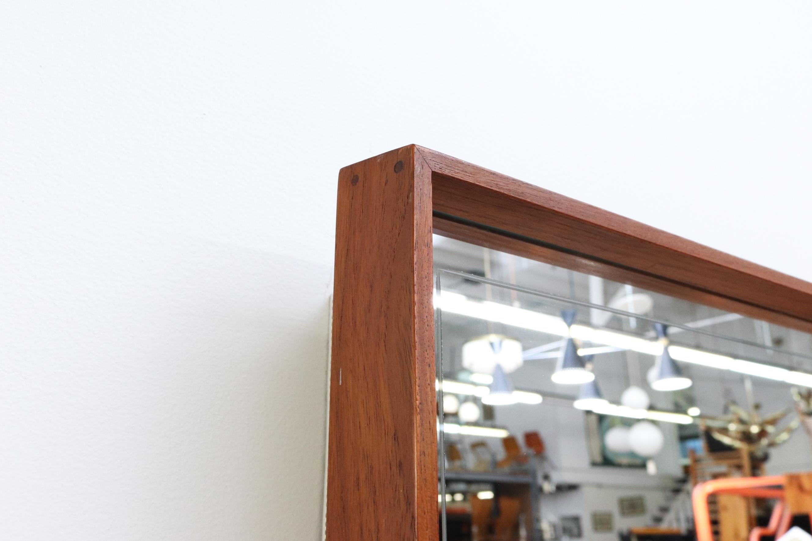 Mategot Inspired Teak Framed Backlit Mirror with Perforated White Metal Detail For Sale 3