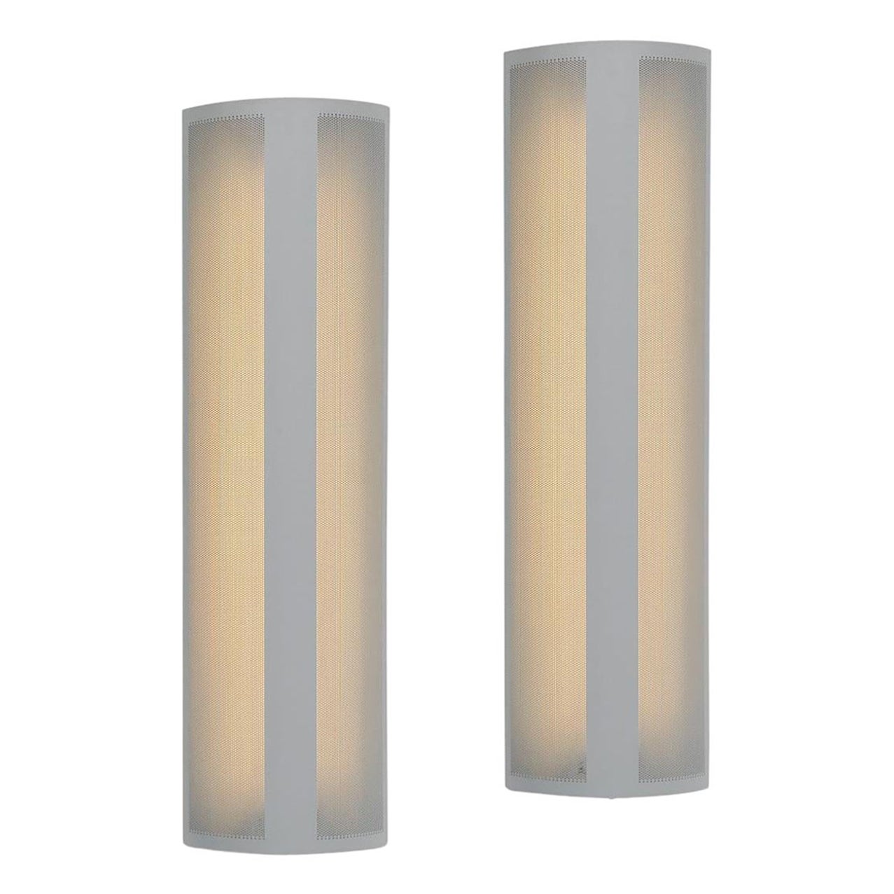 Mategot Inspired Mod Industrial Gray Perforated Fluorescent Linear Wall Lamps