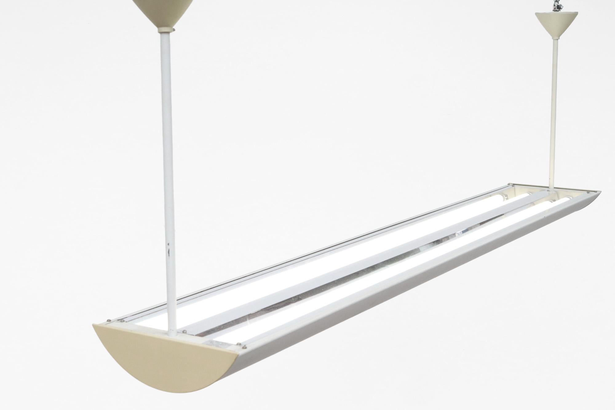 Mategot Inspired Waldmann Leuchten Beige Fluorescent Industrial Light For Sale 1