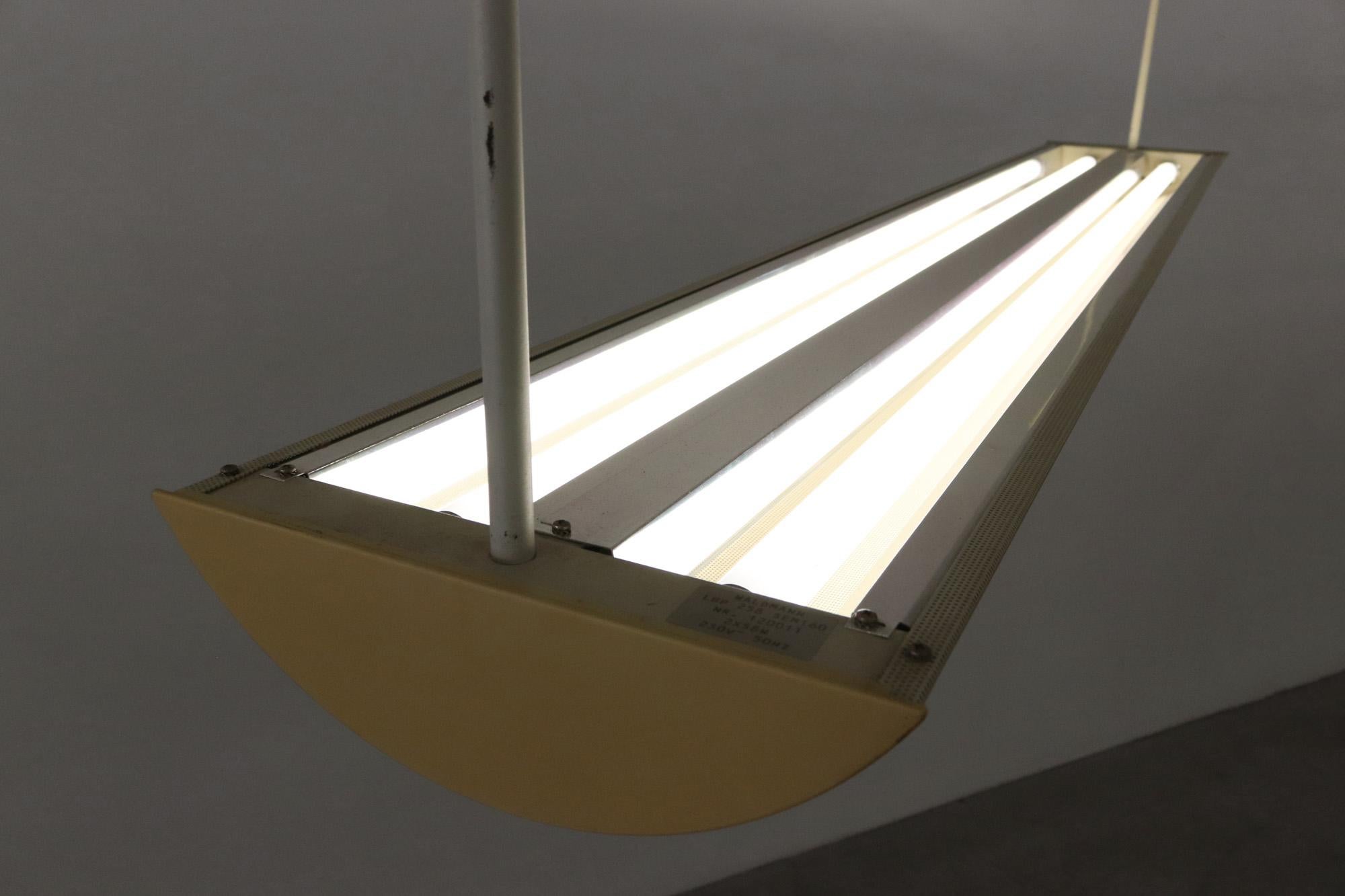 Mategot Inspired Waldmann Leuchten Beige Fluorescent Industrial Light For Sale 8