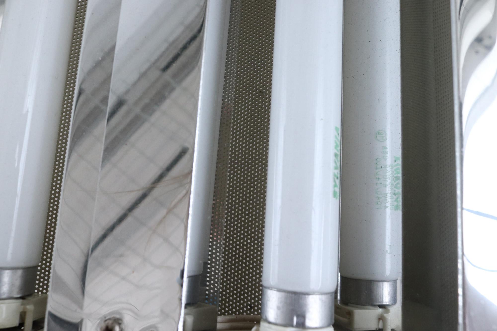 Mategot Inspired Waldmann Leuchten Beige Fluorescent Industrial Light For Sale 11