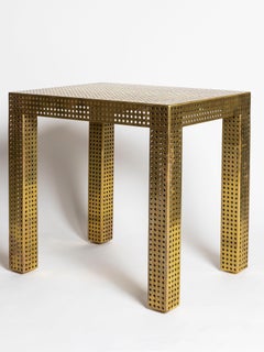 Matégot-Style Perforated Brass Console Table by Kelly Wearstler