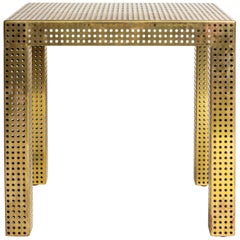 Matégot-Style Perforated Brass Console Table by Kelly Wearstler