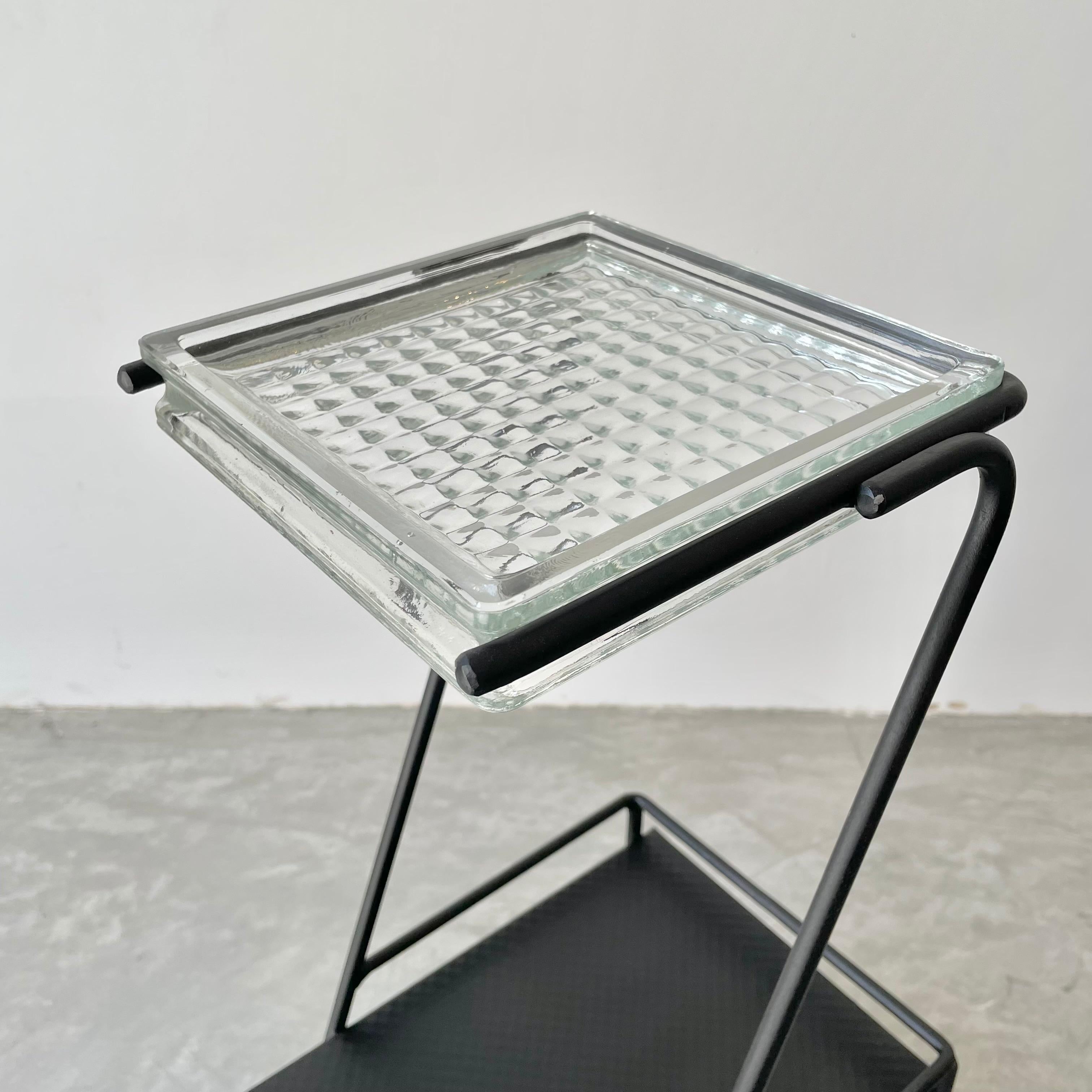 Mategot Style Side Table in Iron and Glass, 1950s For Sale 7