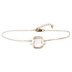Mateo 14ct Gold Frame Quartz Crystal Diamond Initial Pendant Bracelet