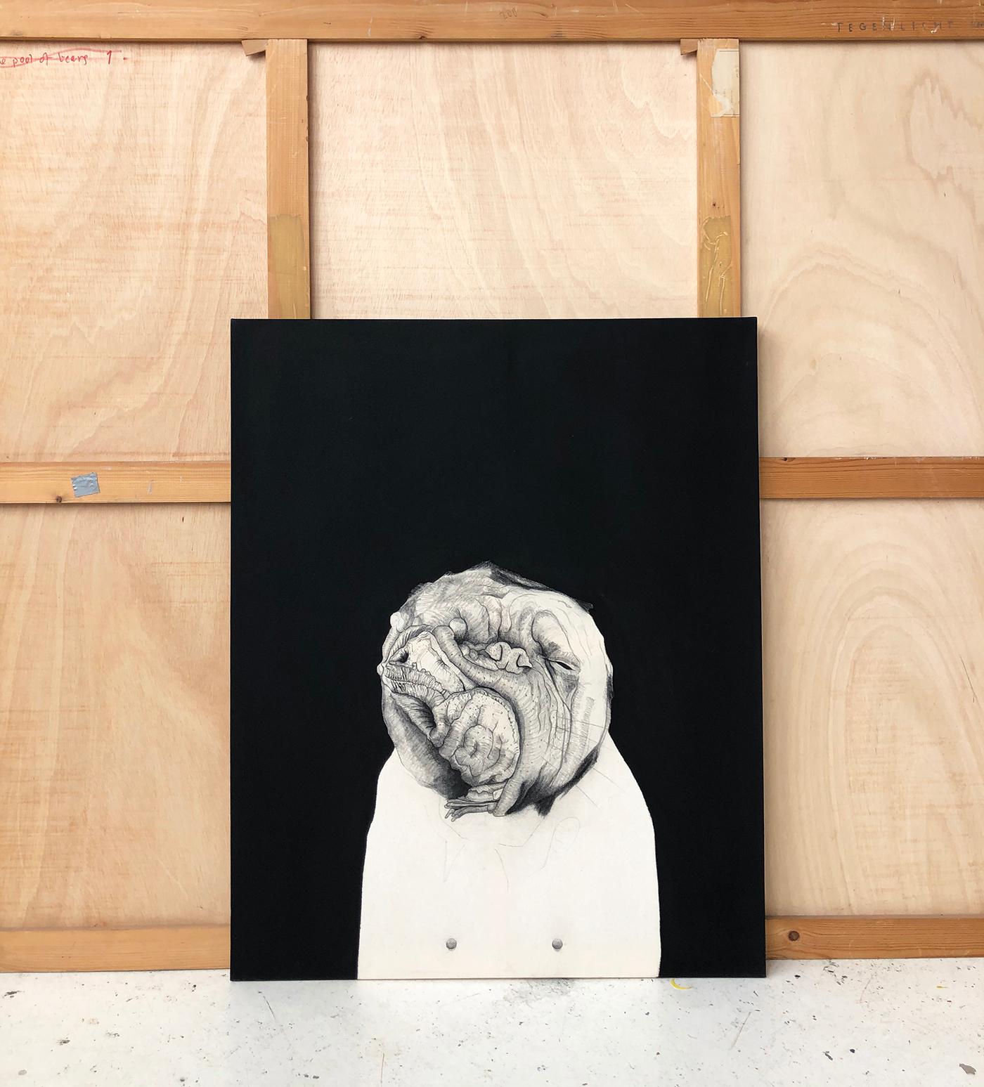 Figurative Painting de Mateo Andrea - PERRITO SEÑORA 2014