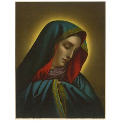 Mater Dolorosa, 1899 German Chromolithograph of the Sorrowful Mother, Dresden