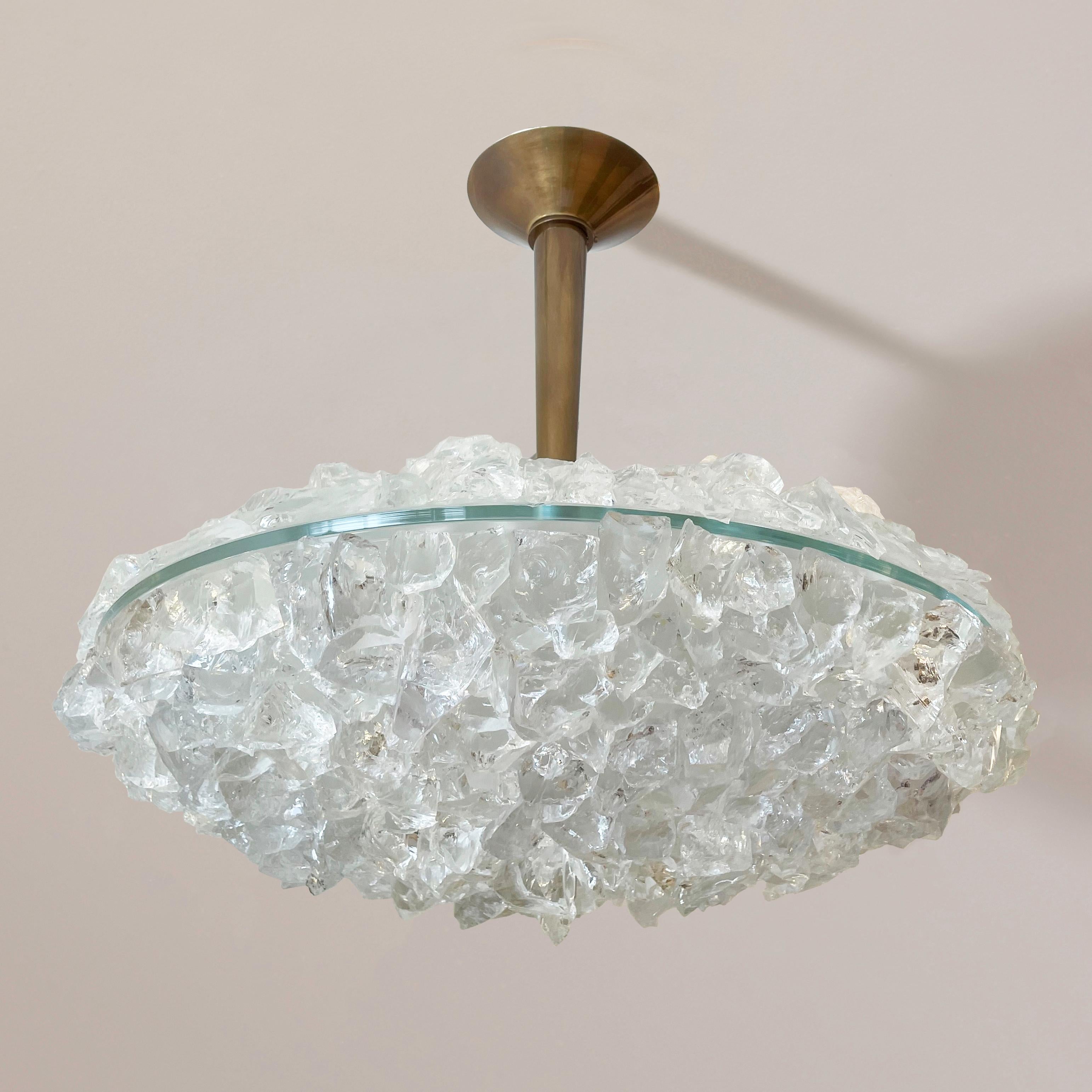 Contemporary Matera Grande Ceiling Light by Gaspare Asaro-Polished Brass Finish For Sale