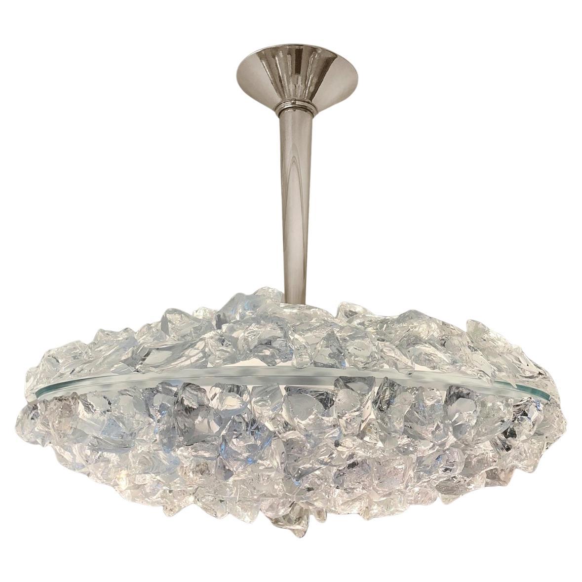 Matera Grande Ceiling Light by Gaspare Asaro-Polished Nickel Finish For Sale