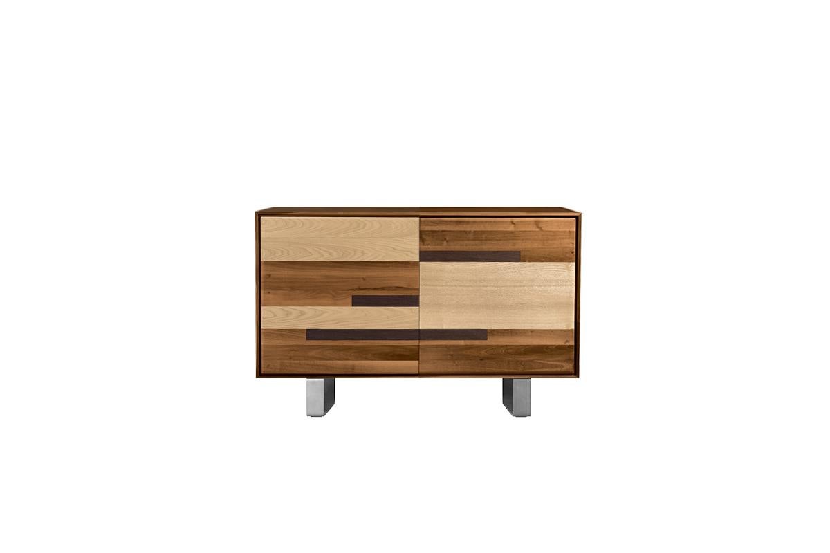 Oiled Materia Natura Solid Wood Sideboard, Walnut in Natural Finish, Contemporary For Sale