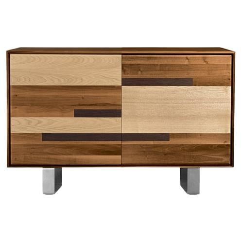 Buffet en bois massif Materia Natura, noyer en finition naturelle, Contemporary en vente