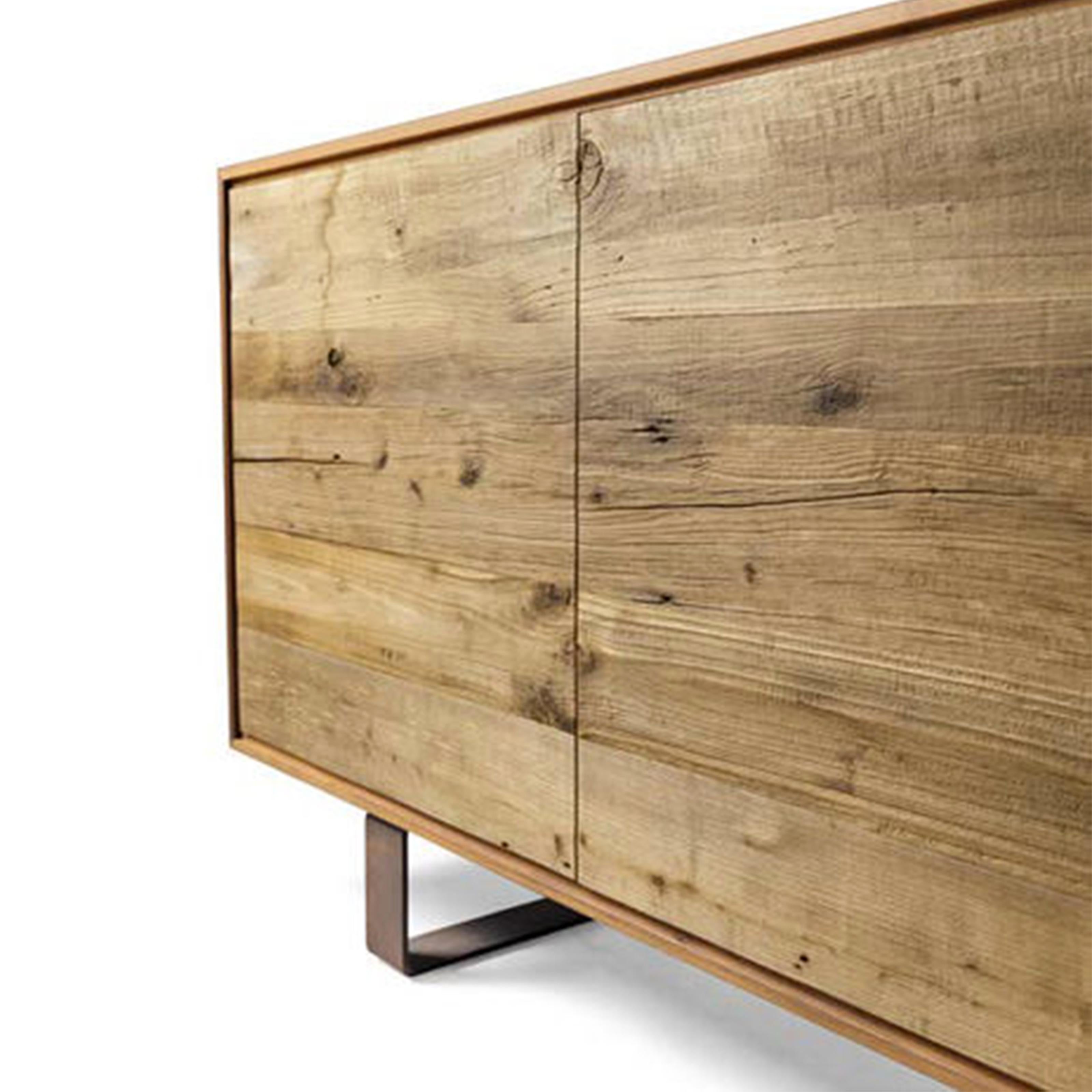 Modern Materia Ontano Solid Wood Sideboard, Alder & Walnut Natural finish, Contemporary For Sale