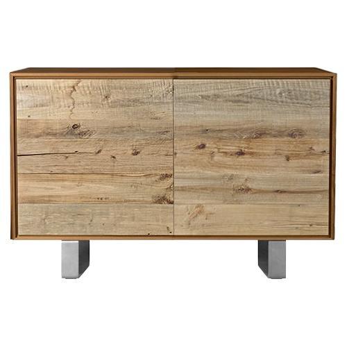 Materia Ontano Solid Wood Sideboard, Alder & Walnut Natural finish, Contemporary For Sale