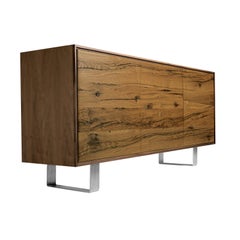 Materia Rovere Solid Wood Sideboard, Oak and Walnut Natural Finish, Contemporary