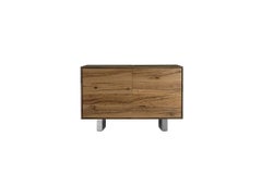 Materia Rovere Solid Wood Sideboard, Oak and Walnut Natural Finish, Contemporary