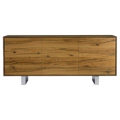 Materia Rovere Solid Wood Sideboard, Oak and Walnut Natural Finish, Contemporary