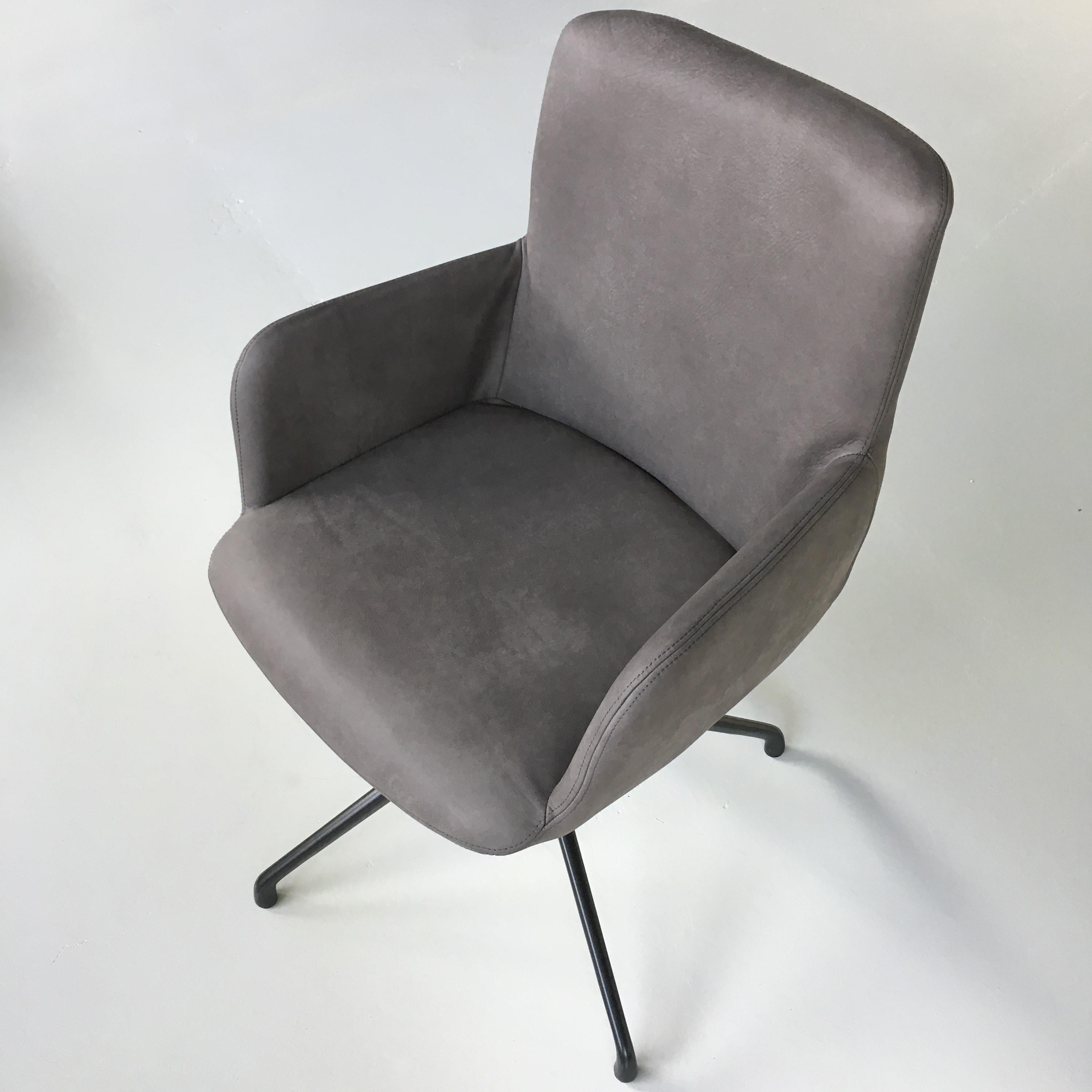 Italian In Stock in Los Angeles, Grey Nabuk Armchair by Claudio Bellini, Made in Italy