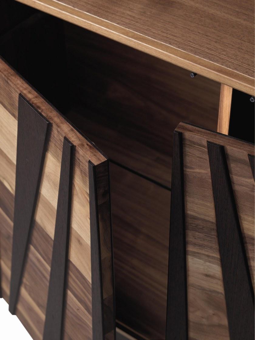 Materia Ventaglio Solid Wood Sideboard, Walnut & Wengè, Contemporary For Sale 3