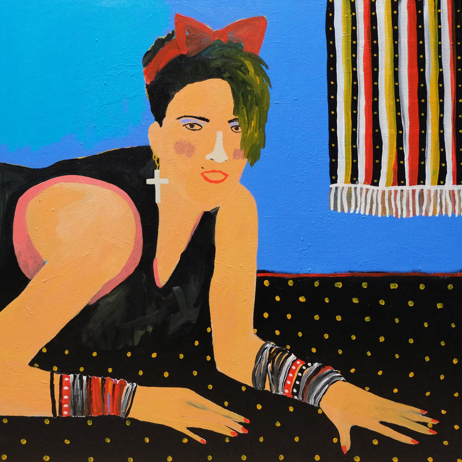 Modern 'Material Girl' Portrait Painting by Alan Fears Madonna, 1980s