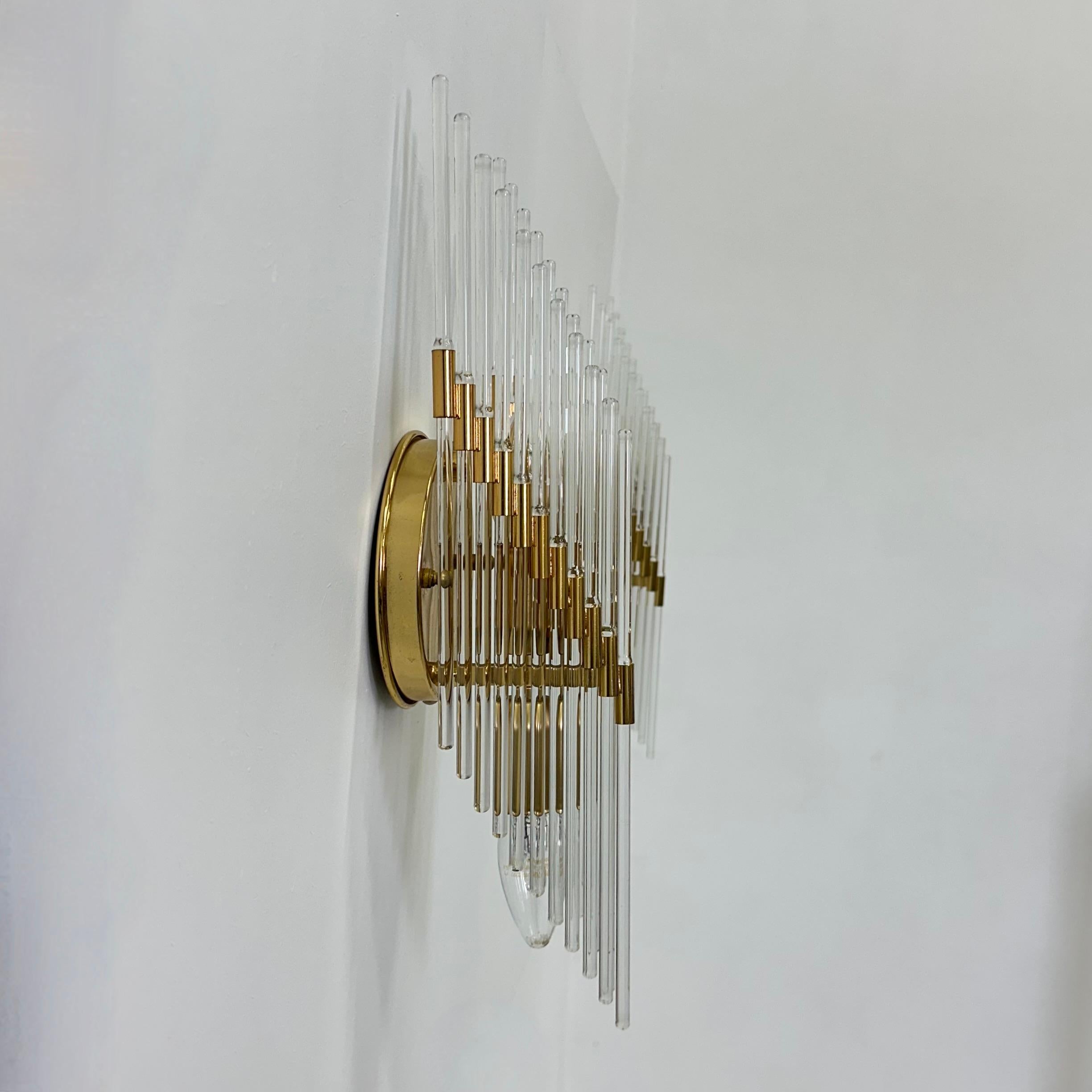 Late 20th Century Material: Glass , chrome Condition: Good. chrome has some corrosion For Sale