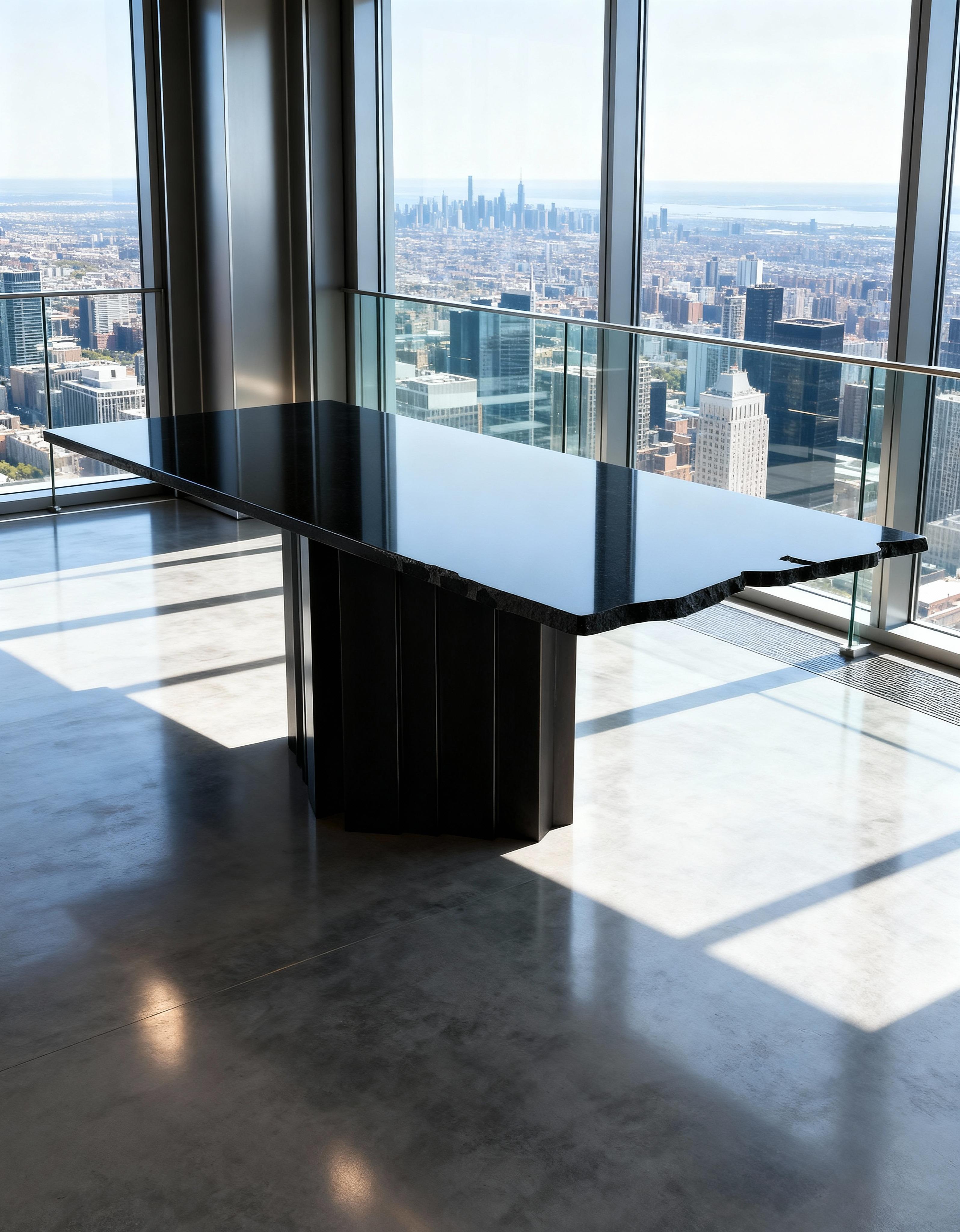 XXIe siècle et contemporain Materico, Absolute Granite Dining Table de Dfdesignlab Fabriquée à la main en Italie en vente