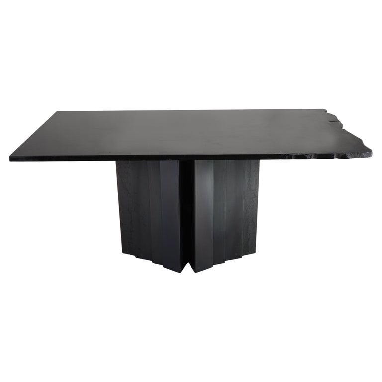 Materico Absolute Black Granite Dining Table at 1stDibs black