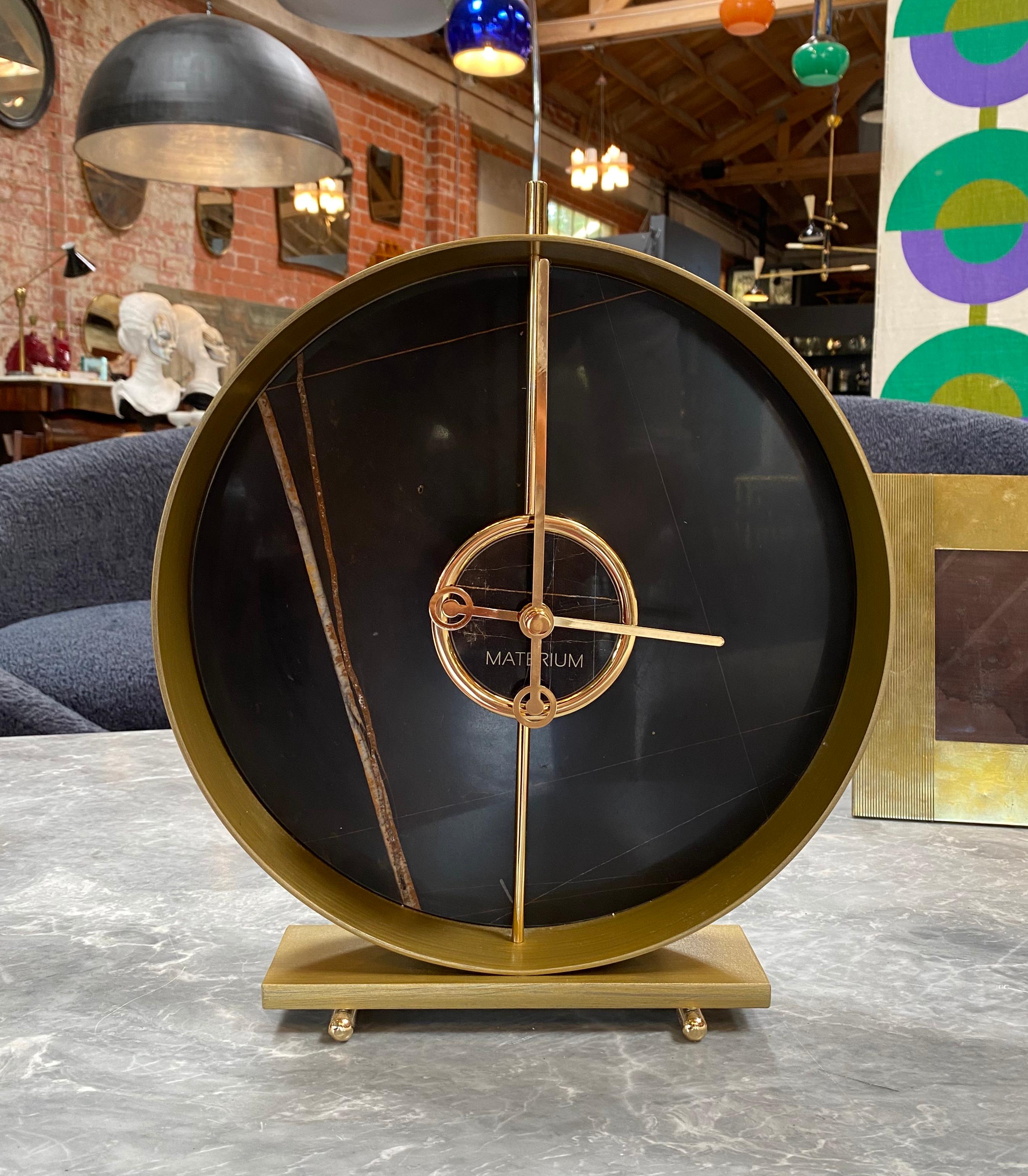 black and gold table clock