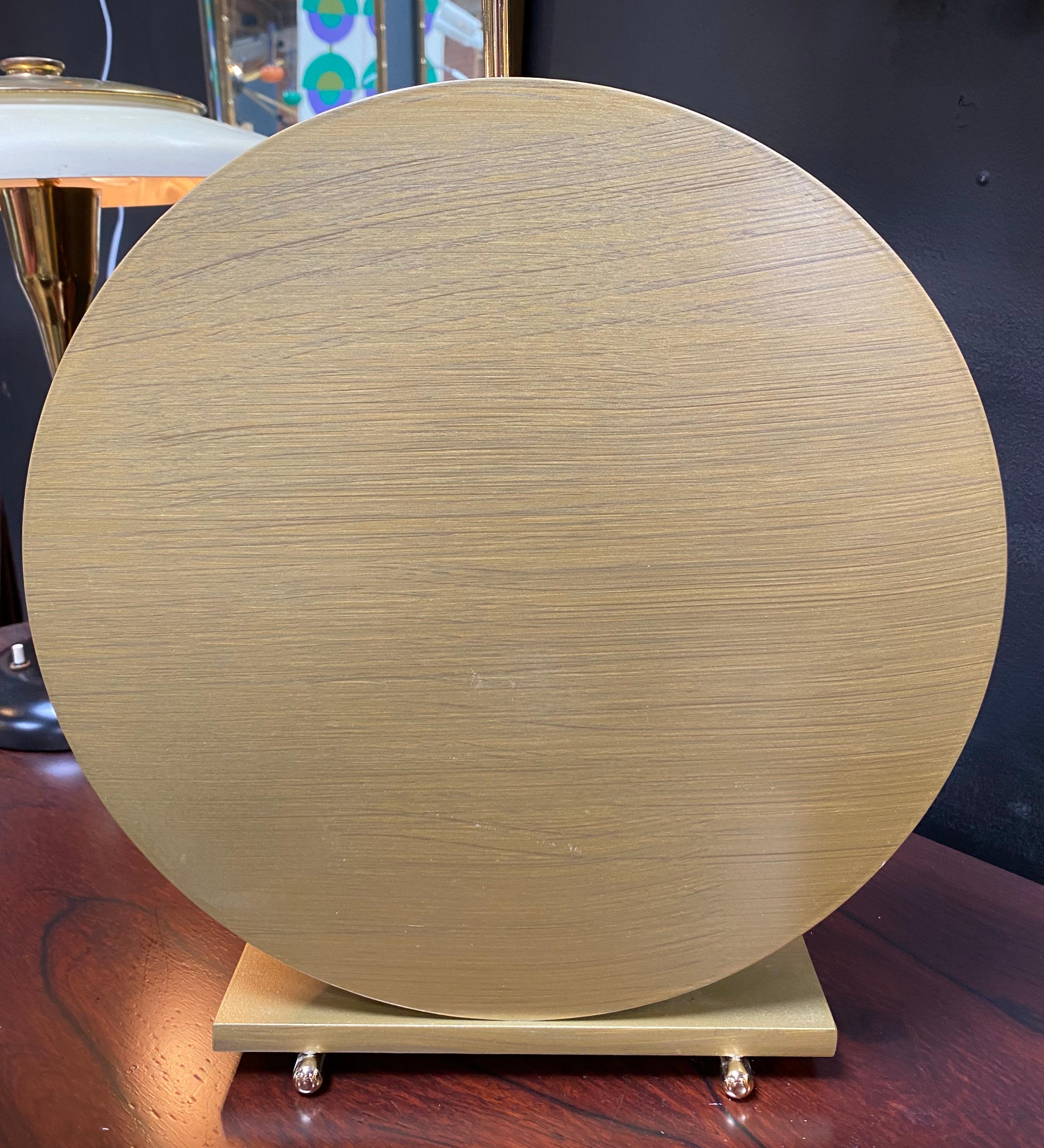 Materico Table Modern Clock 2019 with Sara Noir Marble and Finishes in 24k Gold 2