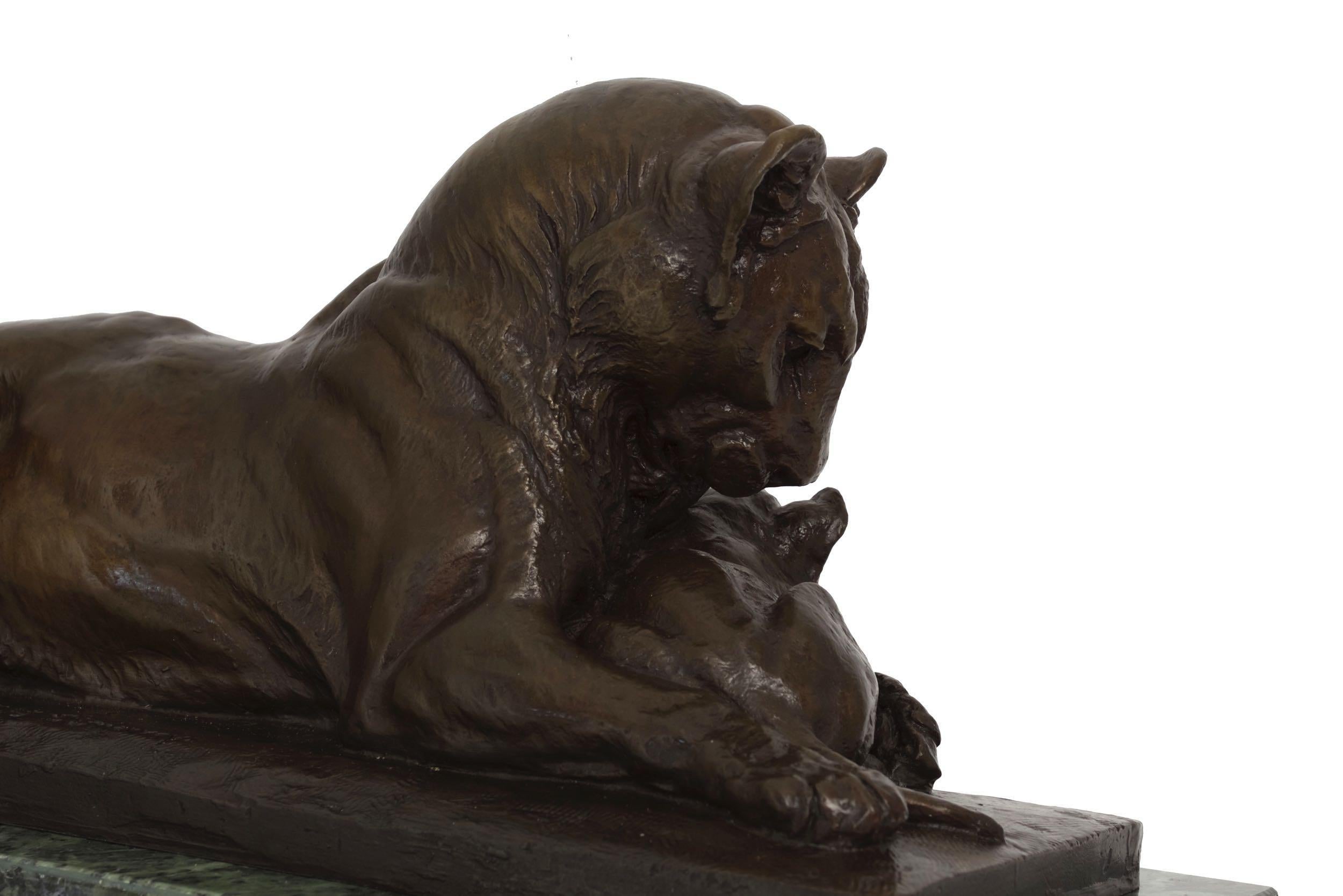 “Maternal Caress” Western Bronze Sculpture after Eli Harvey, American, 1860-1957 7