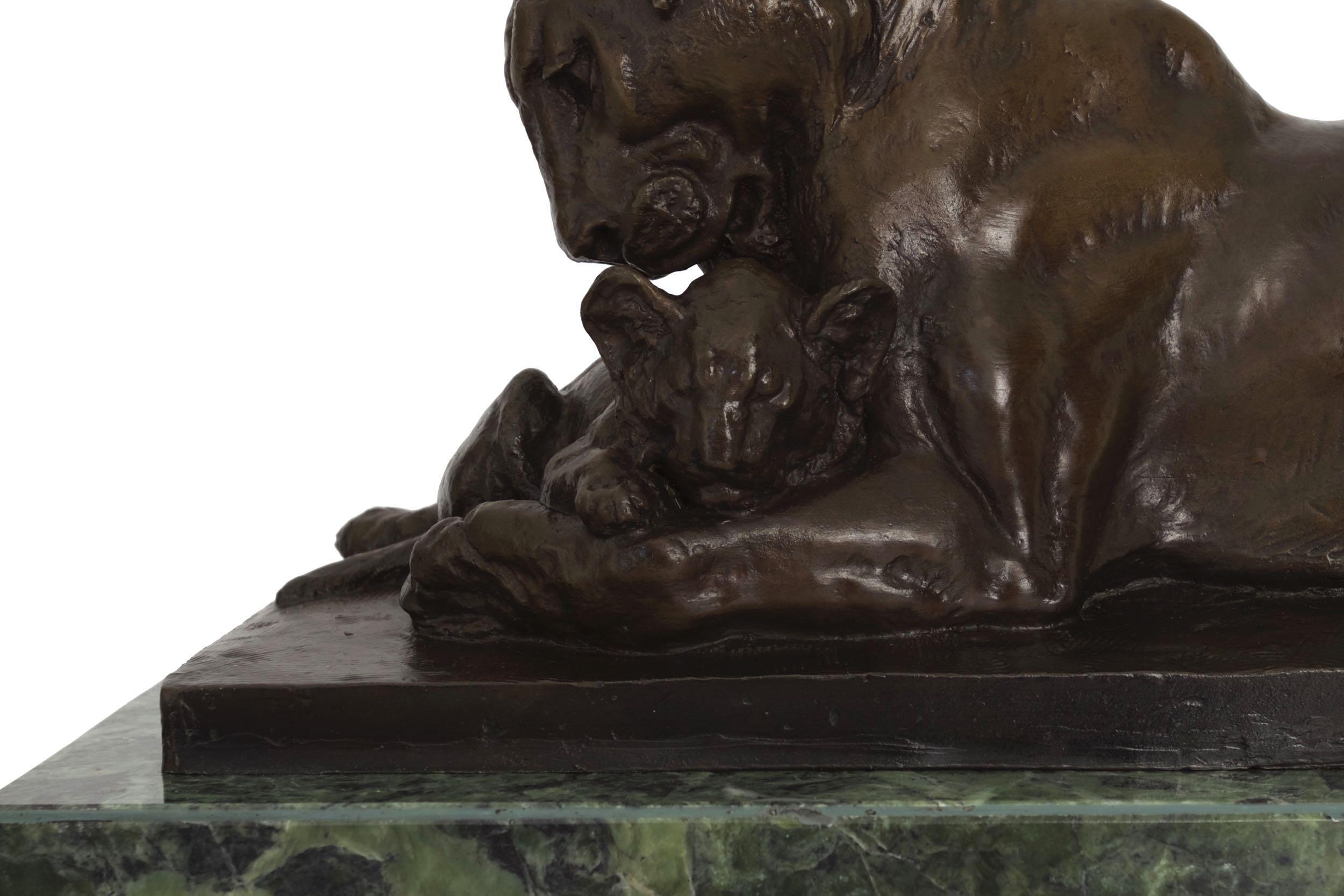 “Maternal Caress” Western Bronze Sculpture after Eli Harvey, American, 1860-1957 5