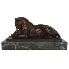 “Maternal Caress” Western Bronze Sculpture after Eli Harvey, American, 1860-1957