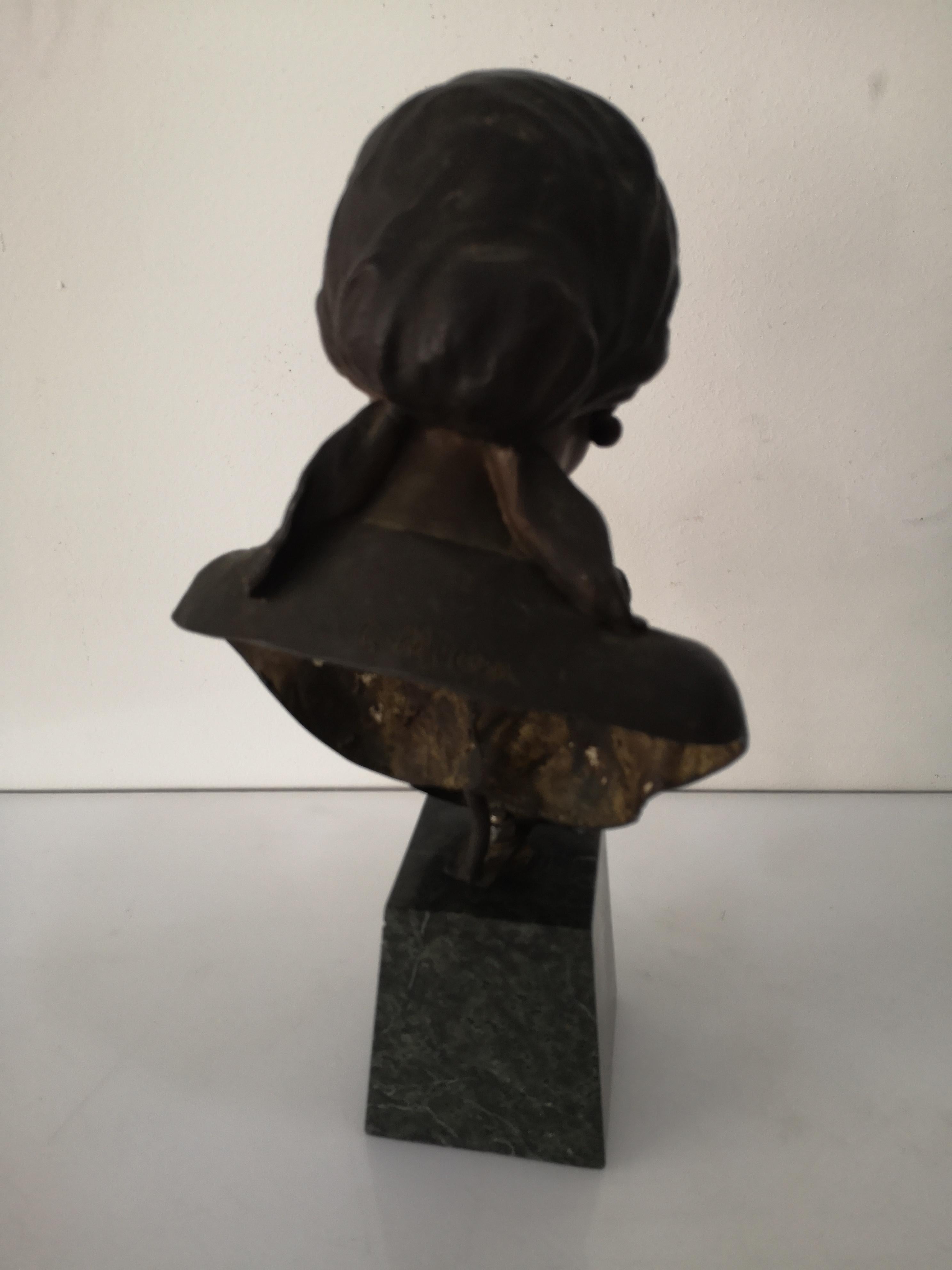 Maternità scultura in bronzo H cm 47 con base marmo firmata G.Micca anni 20 in vendita 5