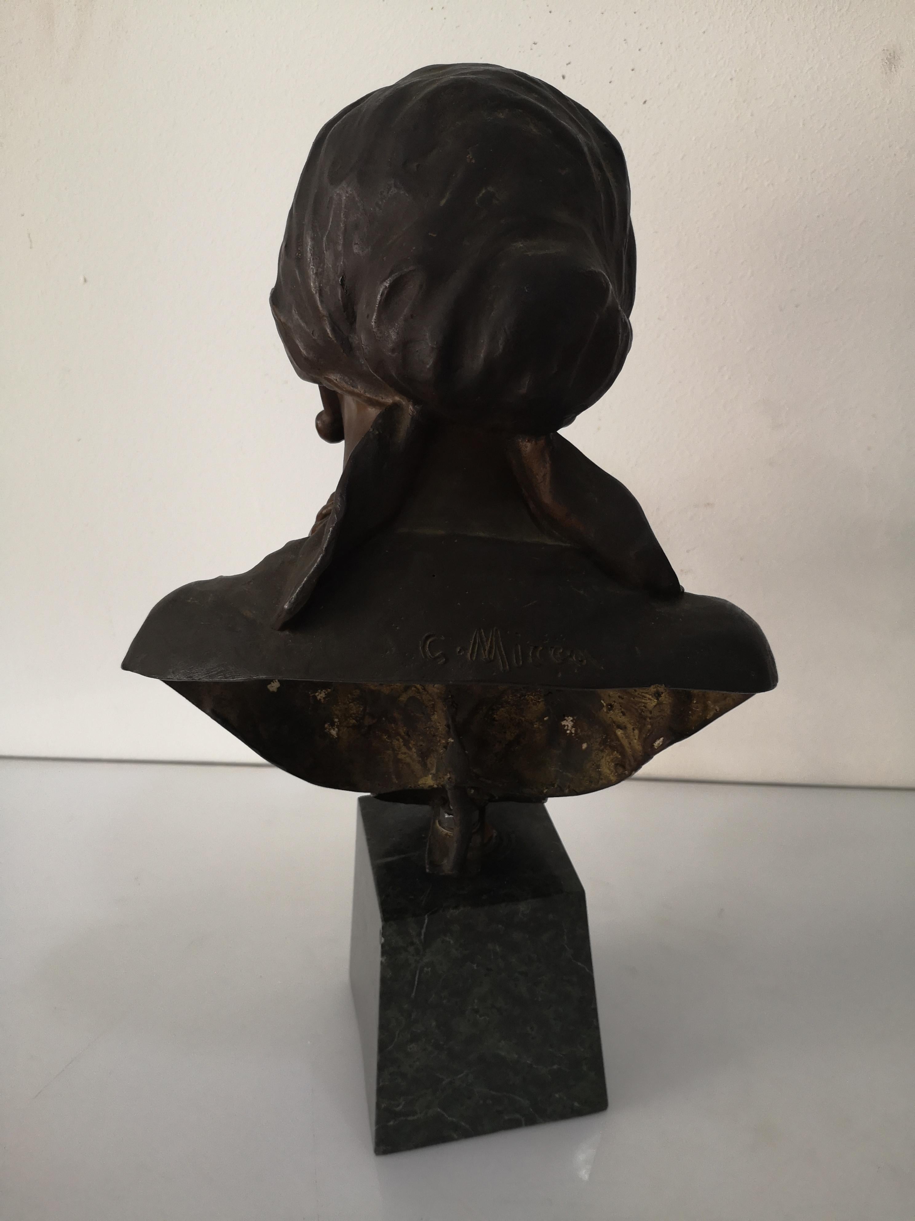 Maternità scultura in bronzo H cm 47 con base marmo firmata G.Micca anni 20 in vendita 6