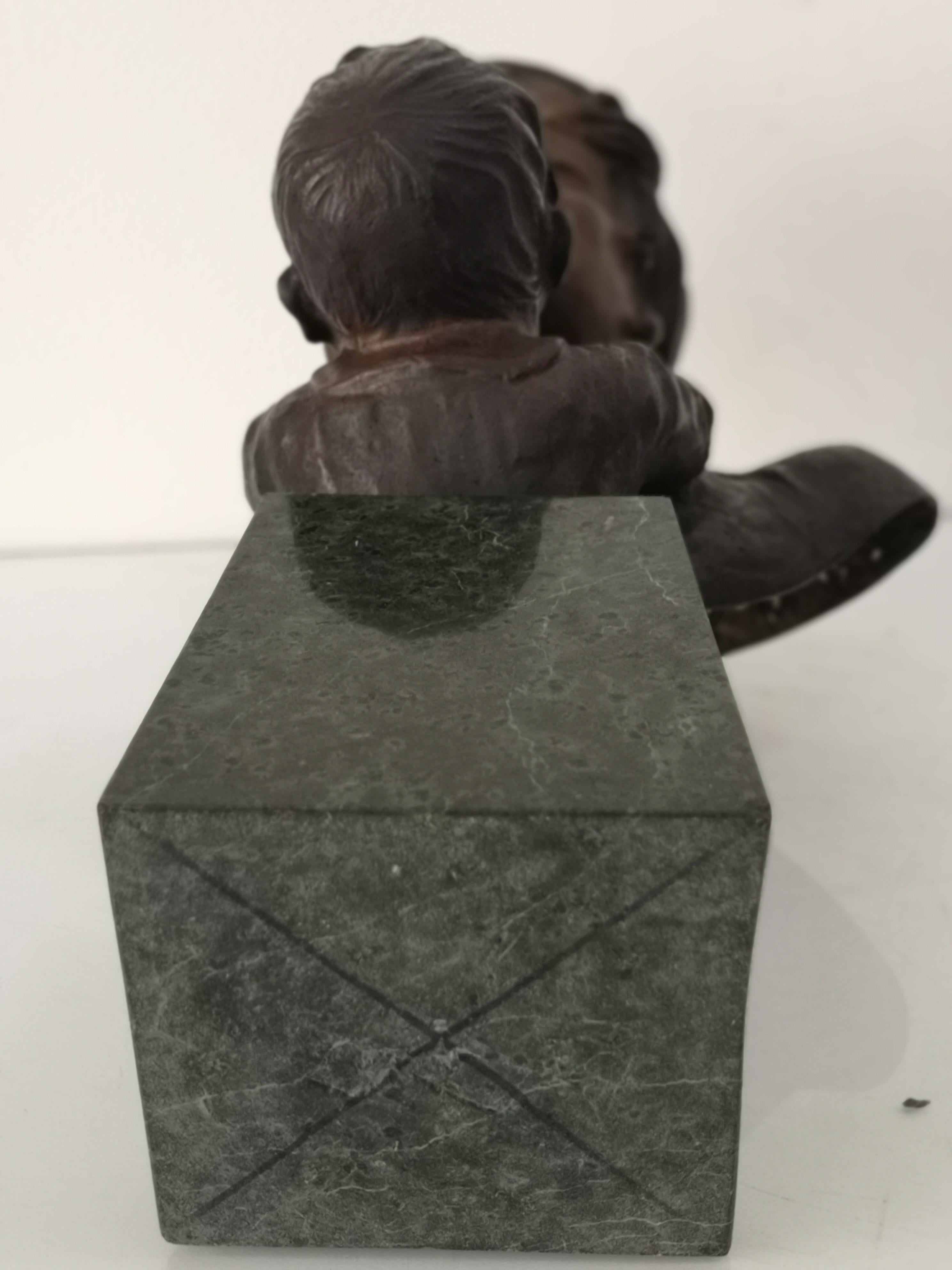 Maternità scultura in bronzo H cm 47 con base marmo firmata G.Micca anni 20 in vendita 9