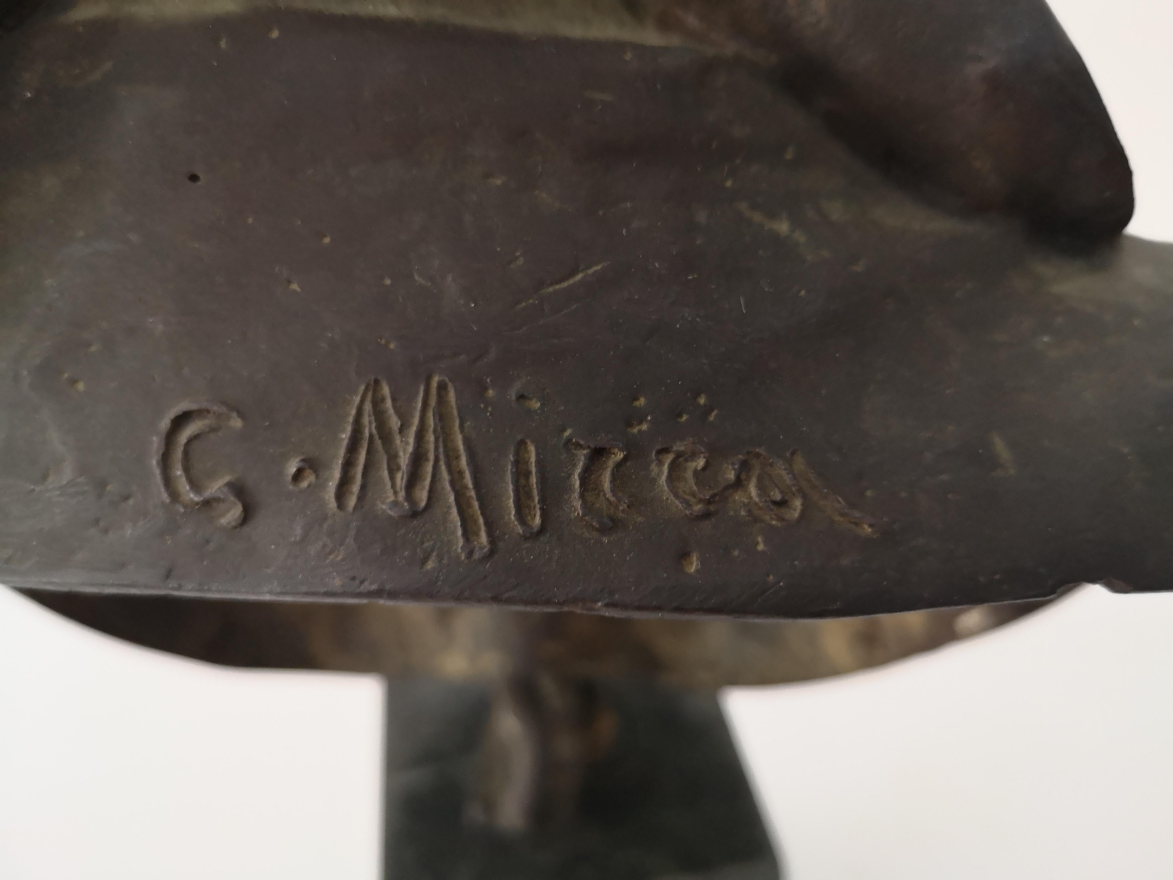 Maternità scultura in bronzo H cm 47 con base marmo firmata G.Micca anni 20 in vendita 2