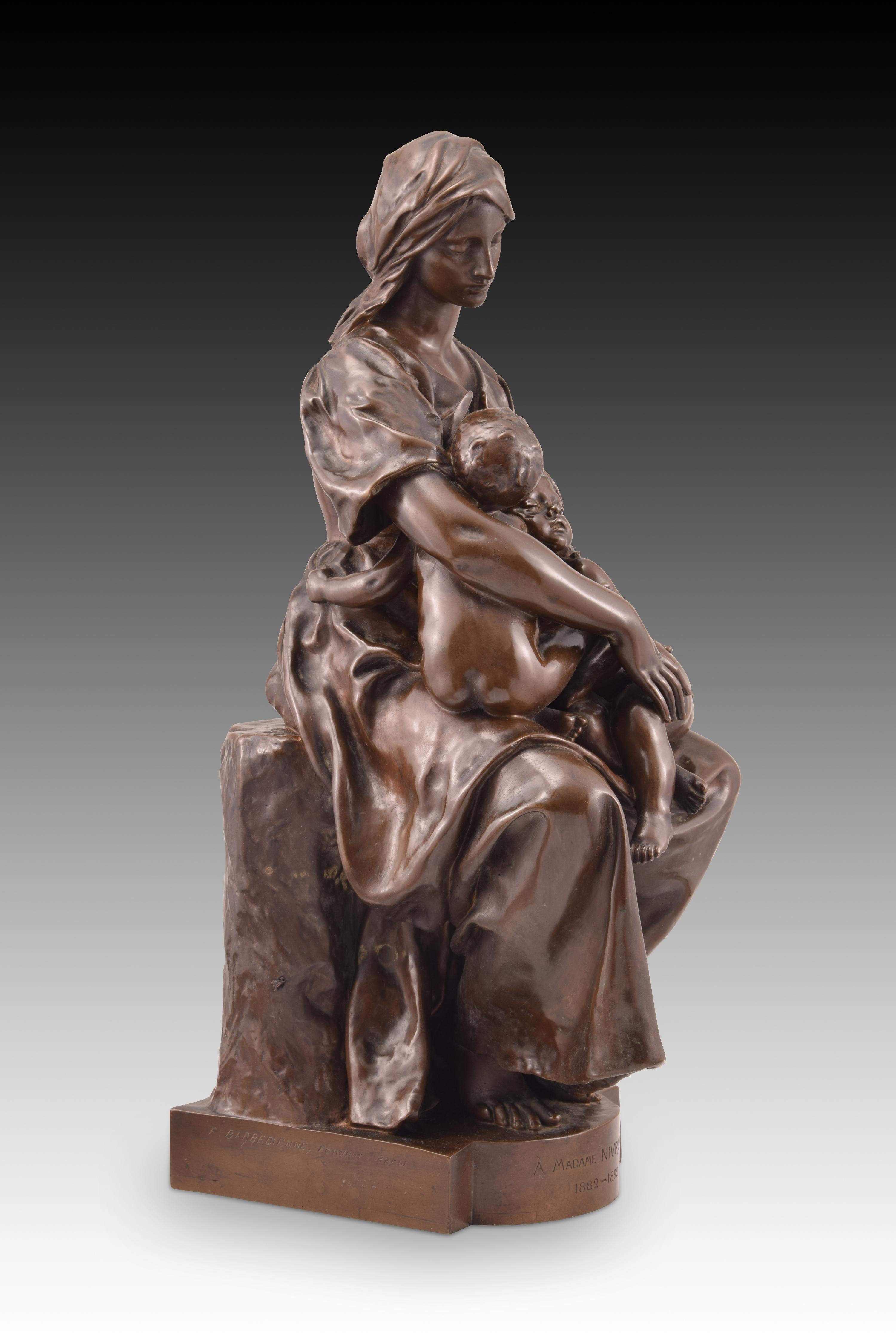 Maternity. Bronze. France, circa late 19th century, DUBOIS, Paul. In Good Condition In Madrid, ES