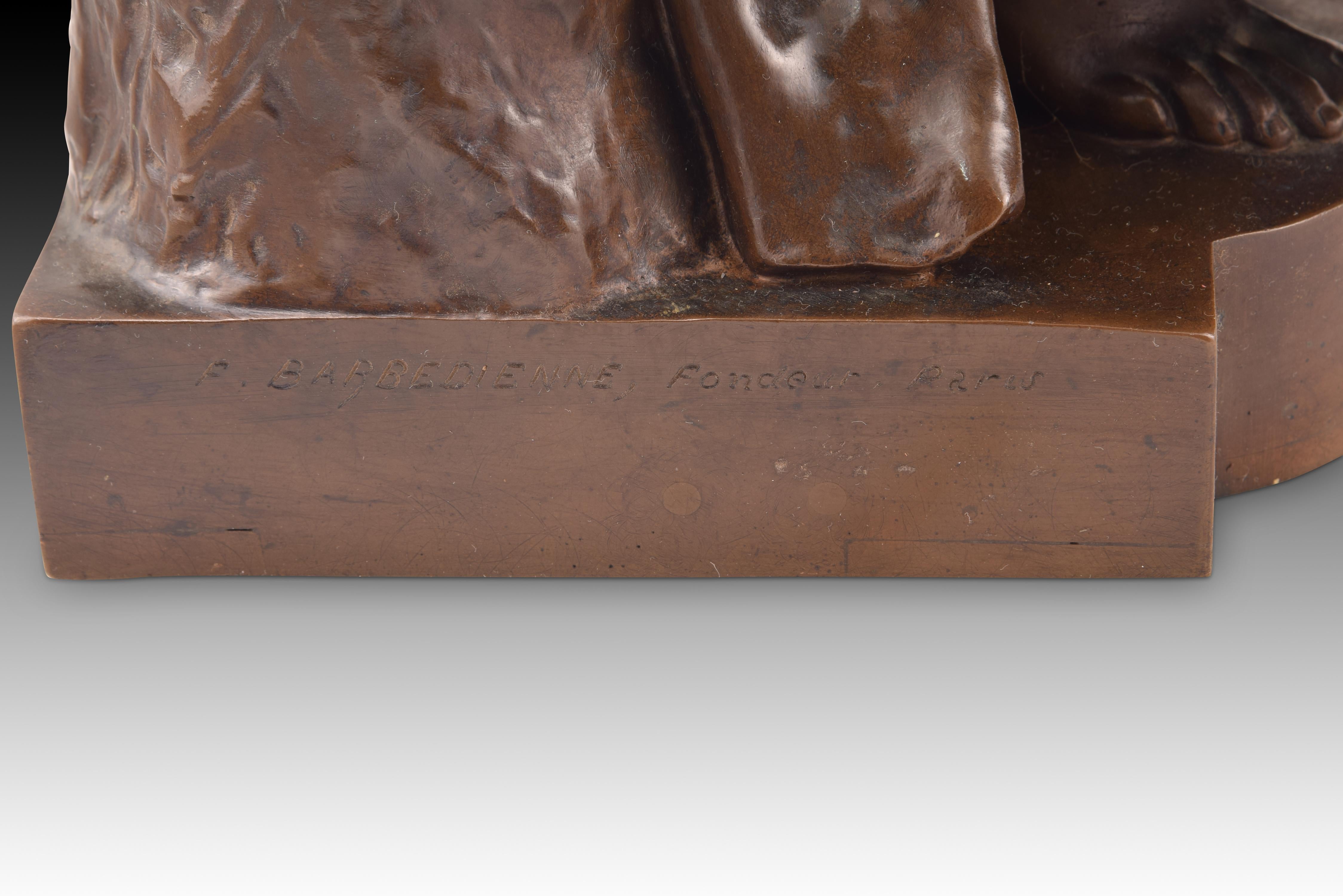 Maternity. Bronze. France, circa late 19th century, DUBOIS, Paul. 1