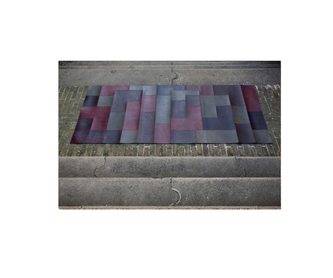 Mathe 1 Light Rechteckiger Lederteppich für den Boden von Oscar Maschera (Italienisch) im Angebot