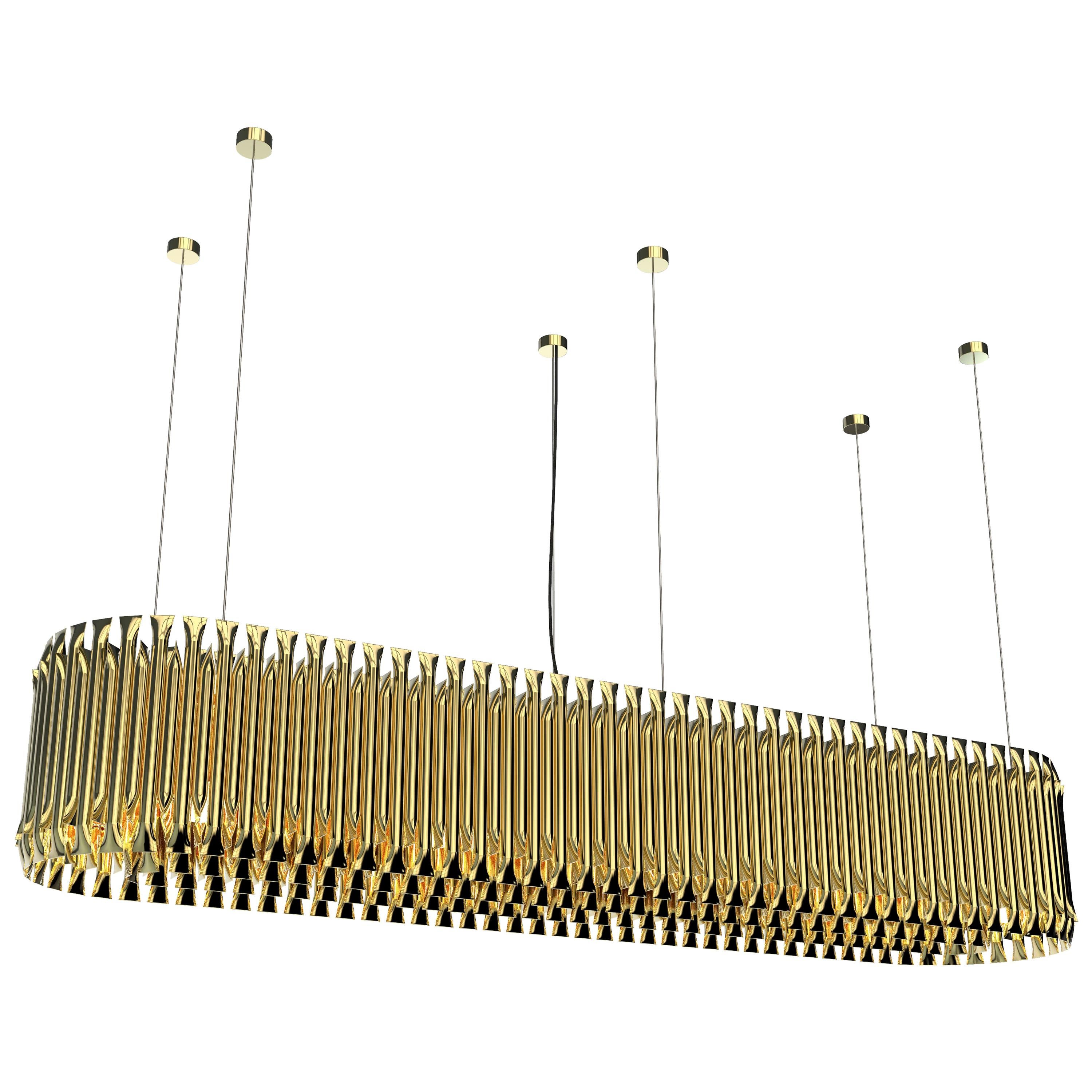 Matheny Round Snooker Pendant Light in Brass For Sale