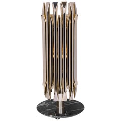 Matheny Table Light in Brass with Round Marble Base