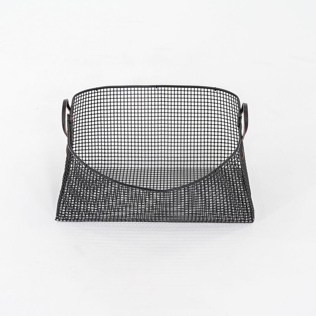 Leather Matheson Large Laundry Basket with Black Handles by Zach Matheson for 14x30 USM For Sale