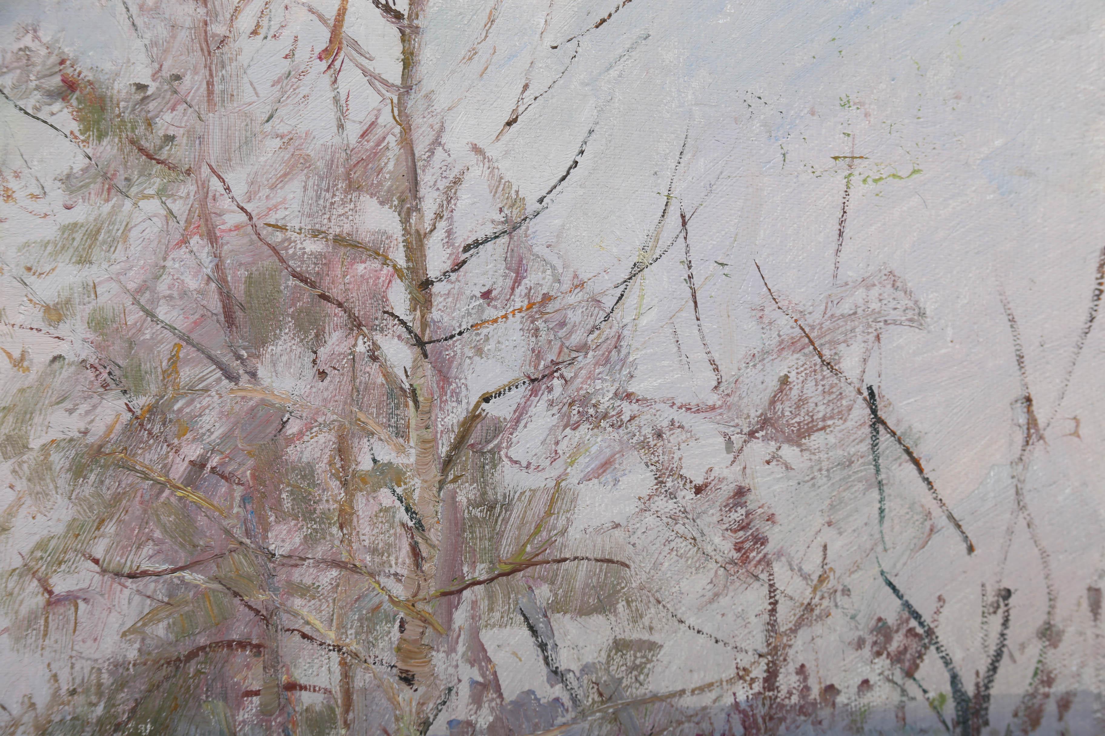 Mathew Kogan-Shats (1911-1989) - Mid Century Oil, Silver Birches By The Lake For Sale 3