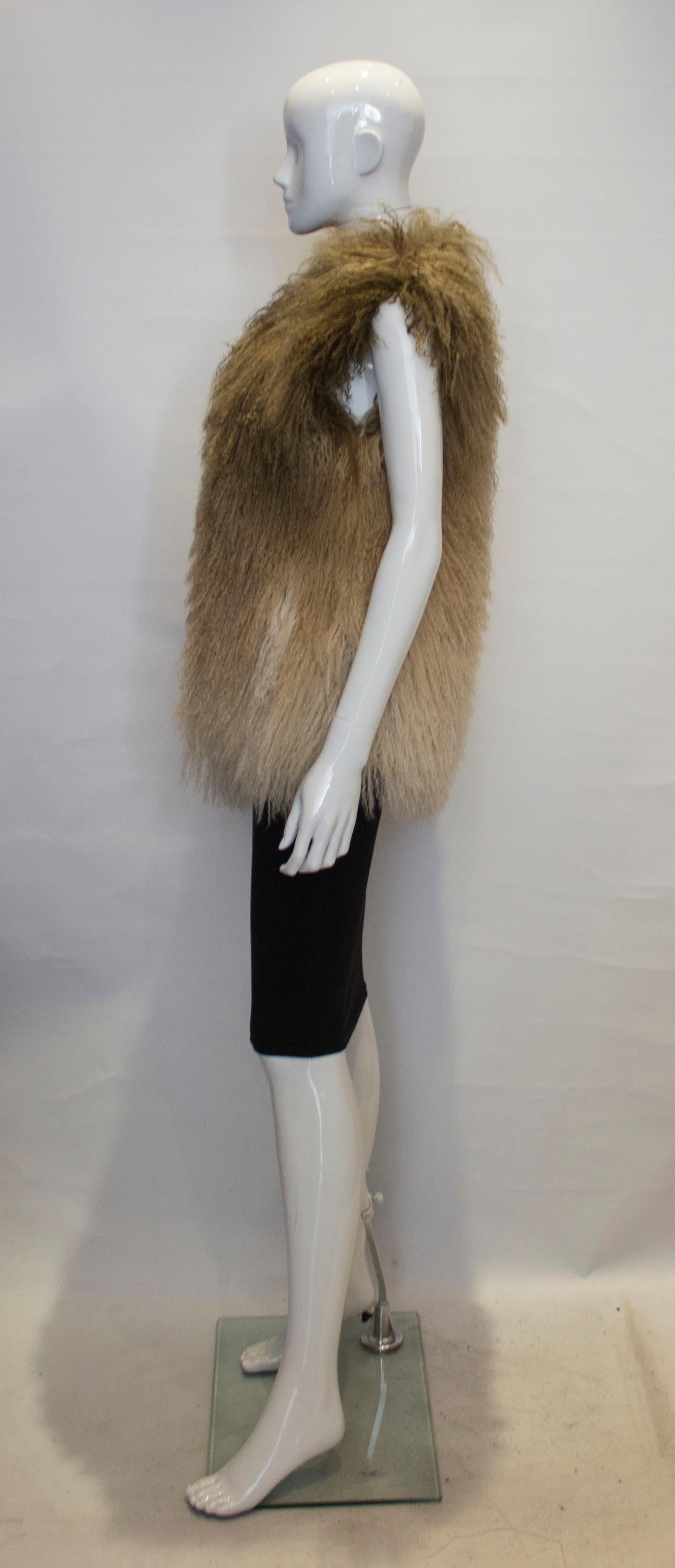 Brown Mathew Williamson Mongolian Lamb Fur Gilet