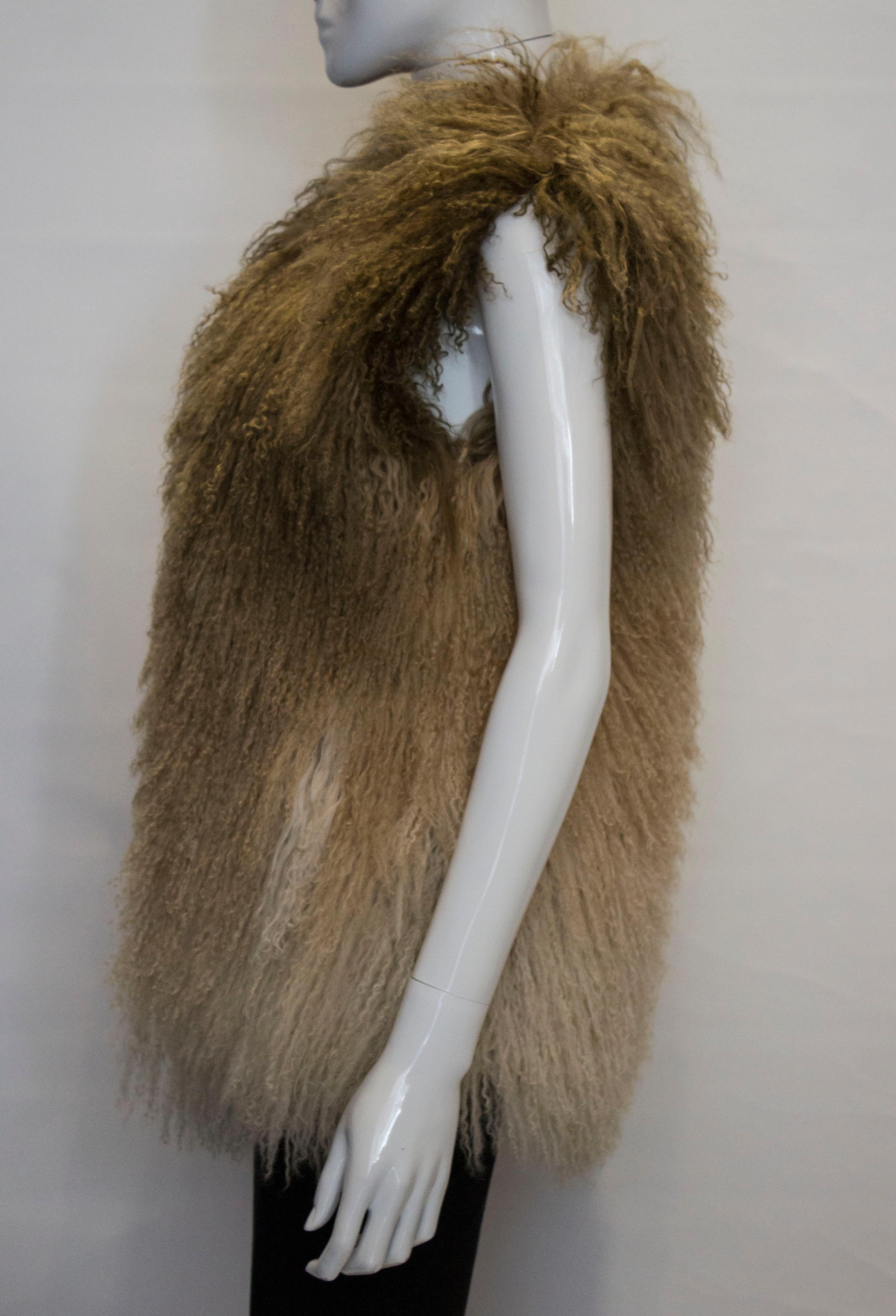 Mathew Williamson Mongolian Lamb Fur Gilet In Good Condition In London, GB