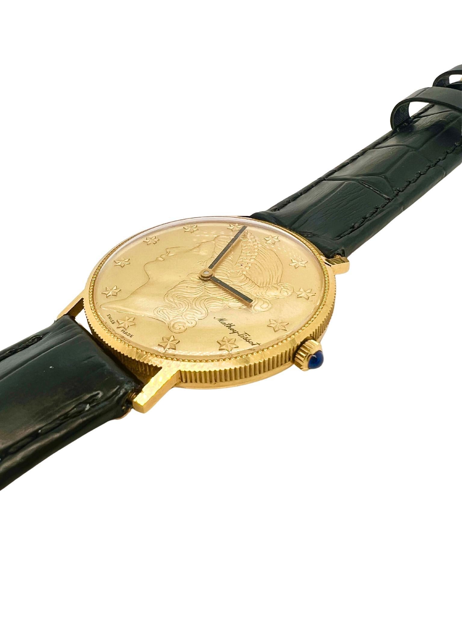 Orologio Liberty Coin TISSOT in oro giallo 18 carati In condizioni ottime in vendita a New York, NY