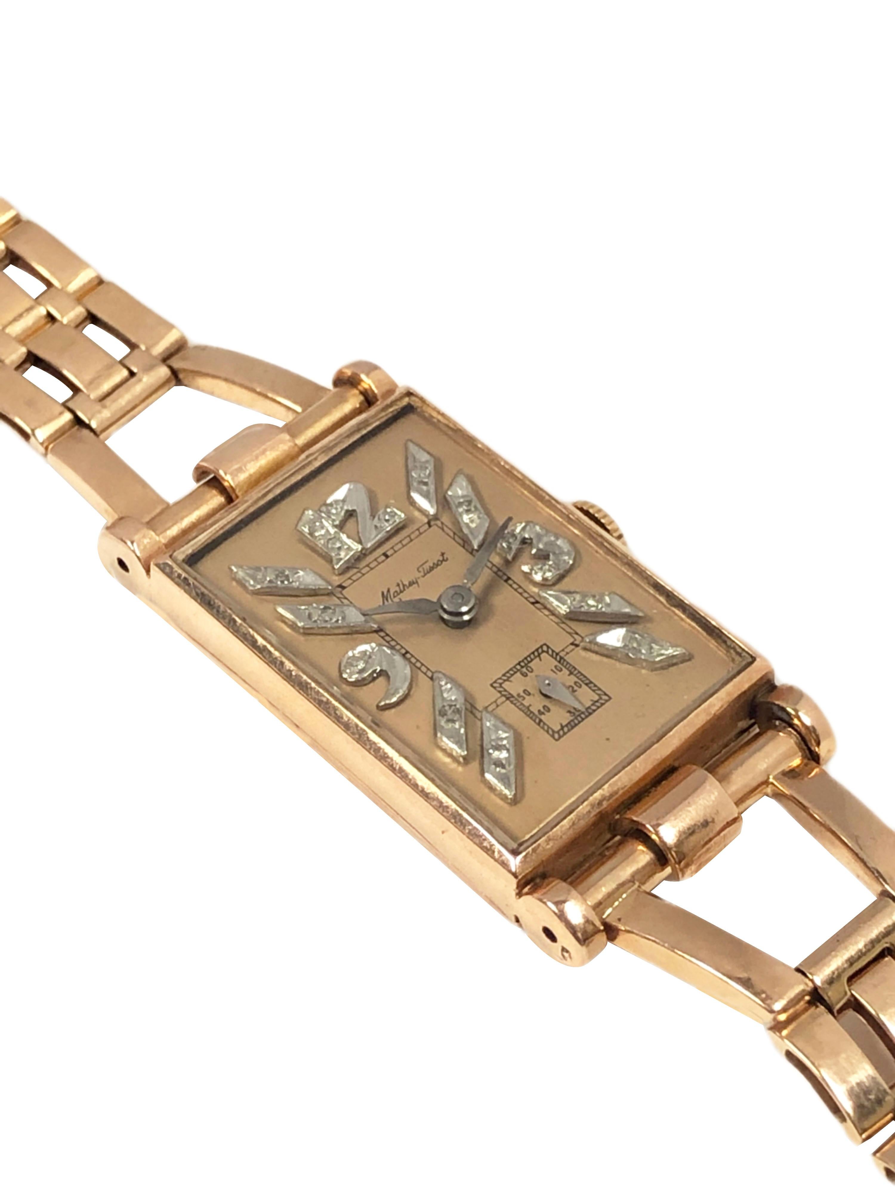 mathey tissot gold watch vintage