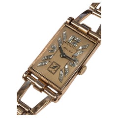 Orologio meccanico a bracciale Mathey Tissot 1940s Retro Rose Gold and Diamond Dial