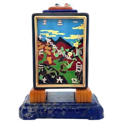 TISSOT Horloge de bureau Art déco en émail multi-gemmes